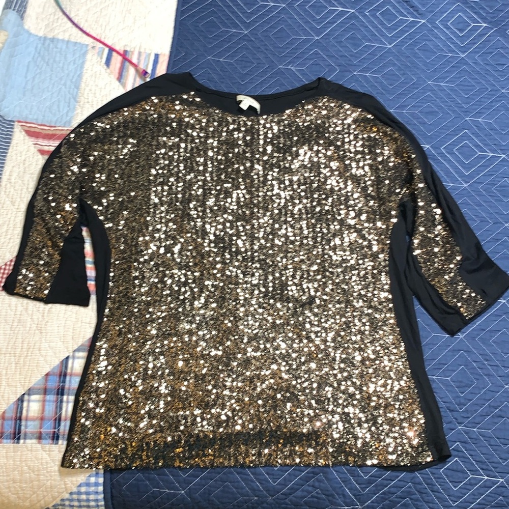Women’s sequins top - black and gold size 1X